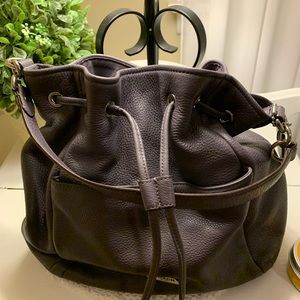 Coach Avery Leather Drawstring Bag with Crossbody Strap and Tassel EC